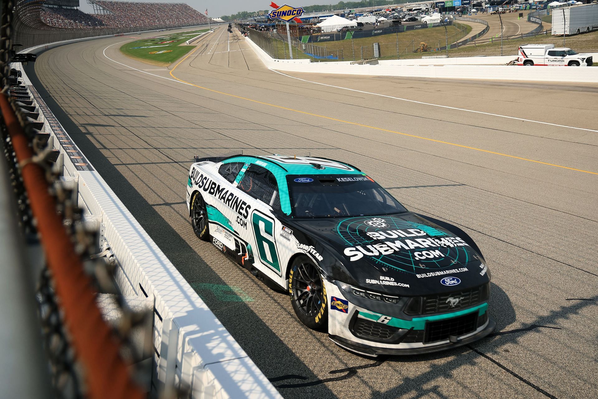 Brad Keselowski, driver of the #6 BuildSubmarines.com Ford, drives during the NASCAR Cup Series FireKeepers Casino 400 at Michigan International Speedway - Source: Getty